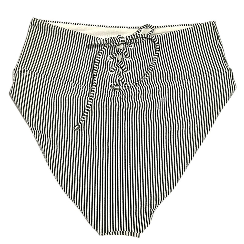 NEW Onia Emelia High Waisted Bikini Bottom M Sea Spray Stripe